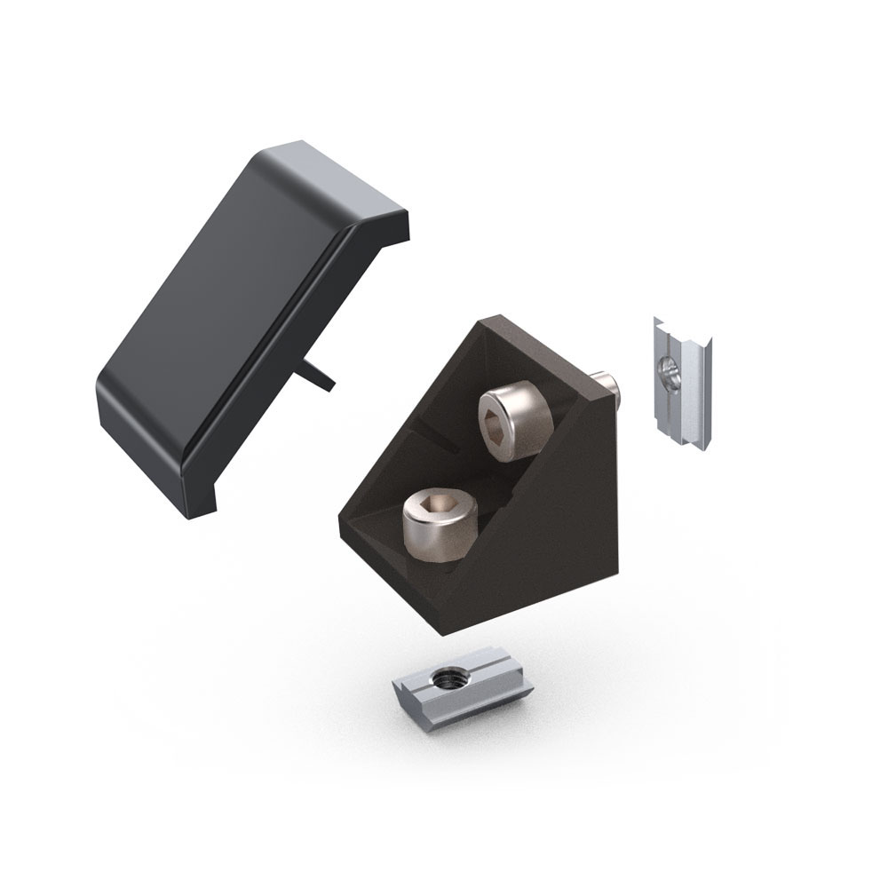 [TBV-A-CB4040-BLACK] Corner Bracket Set (Black)